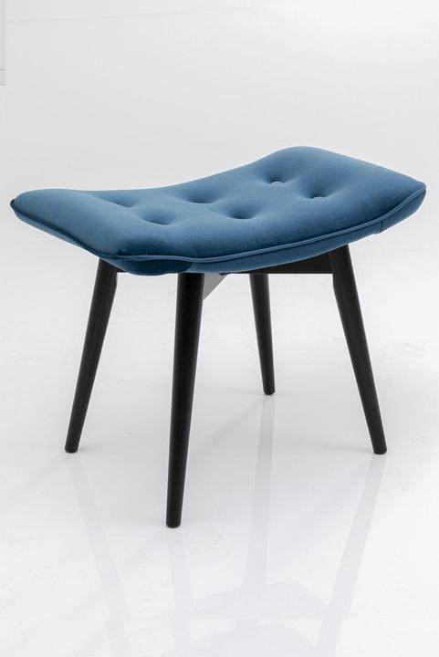 Kare Design Hocker Black Vicky Velvet Petrol 46x59cm (59 cm)