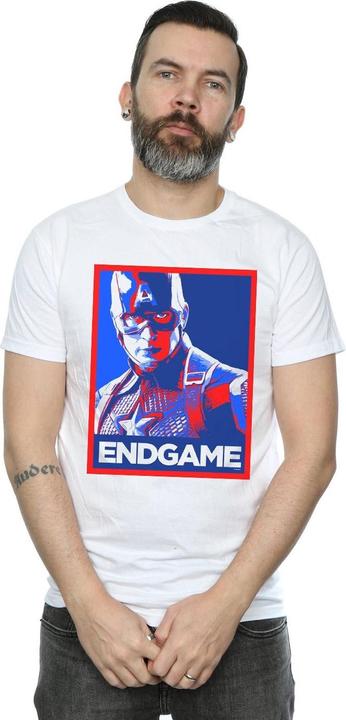 Actual product image Mens Avengers Endgame Captain America Poster T-Shirt (5XL)