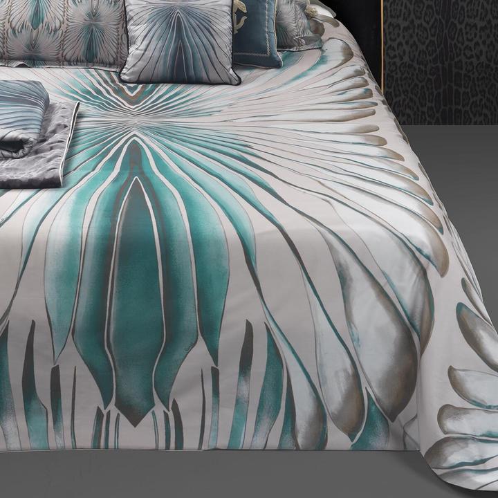 Immagine prodotto Roberto Cavalli Biancheria da letto Mako in raso blu Tigresse (Set di biancheria da letto, 135x200 cm + 80x80 cm)