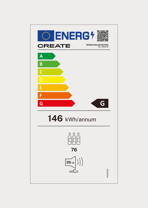 Etichetta energetica Create Winecooler Retro