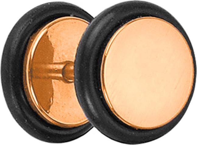Image du produit Star Piercing Faux plug rose doré avec anneau torique (Acier chirurgical 316L)