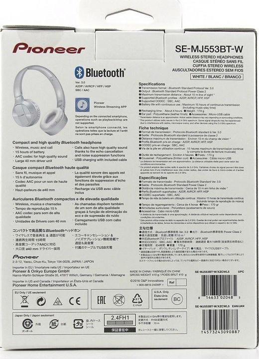 Image du produit Pioneer Se-Mj553bt (15 h, Sans fil)