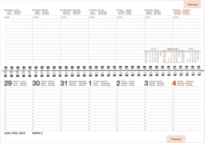Produktbild Simplex Querkalender 2024 36221R11. 307x105mm,altgold (A4)