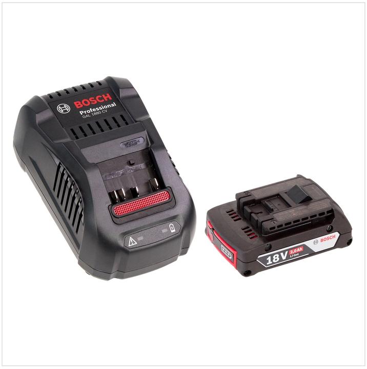 Immagine prodotto Bosch Professional Soffiatore a batteria Bosch GBL 18 V-120 + 2x batteria 18V 2.0 Ah + 1x caricatore GAL 1880 CV (Batteria ricaricabile, Soffiafoglie)