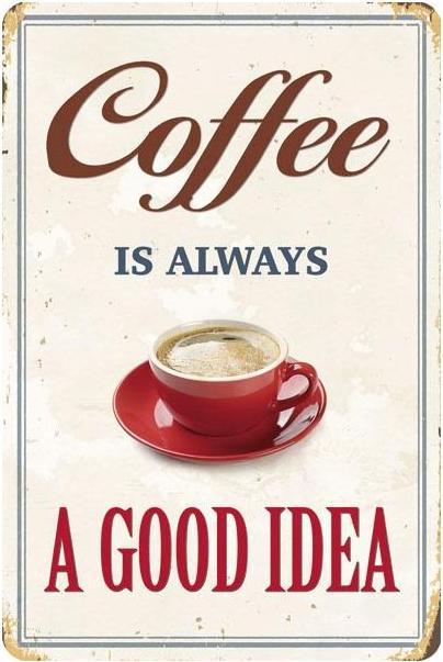 Blechschild Coffee Idea (20 x 30 cm)
