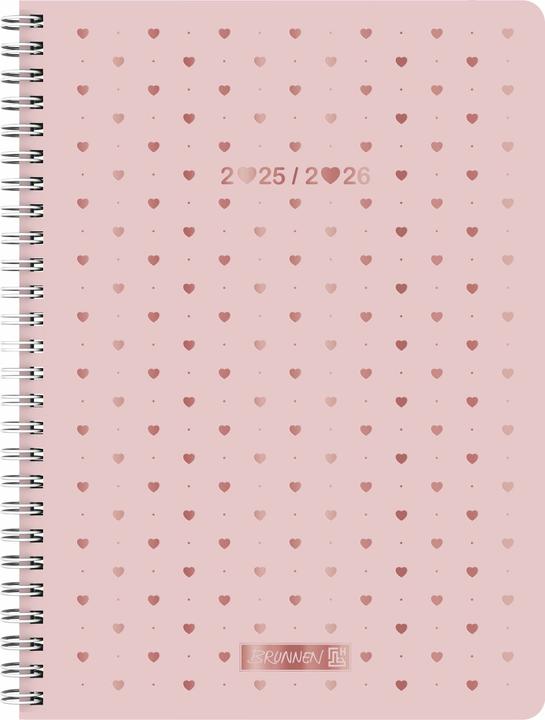 Actual product image BRUNNEN Schlerkalender Style (2025/2026) 'Pretty Pink', 2 pages = 1 week, A5, 160 pages, ros (A5, English, Dutch)