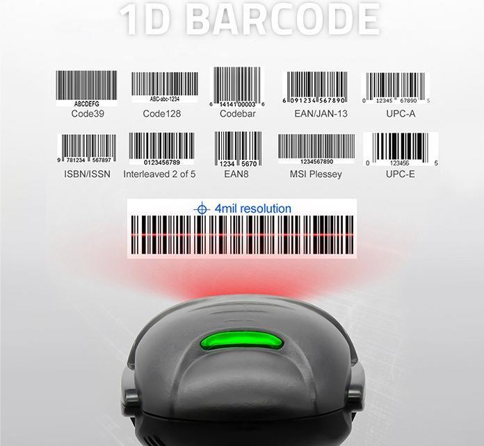 Immagine prodotto Qoltec Scanner laser per codici a barre 1D | USB | Nero (Codici a barre 1D)