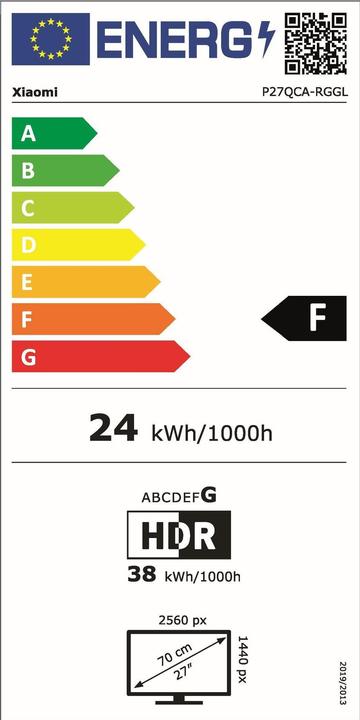 Energie-Label Xiaomi 2K Gaming Monitor G27Qi EU (2560 x 1440 Pixel, 27")