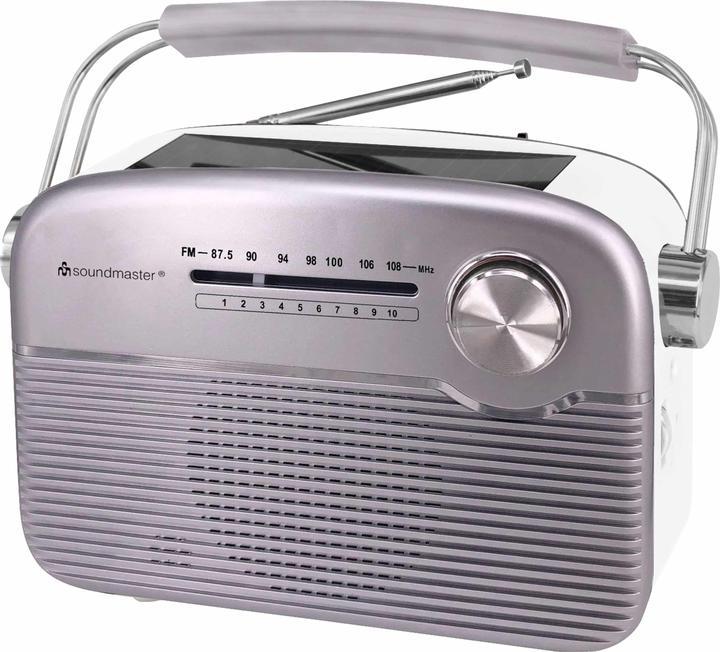 Actual product image Soundmaster FM radio TR480SI, with solar panel, silver (VHF)