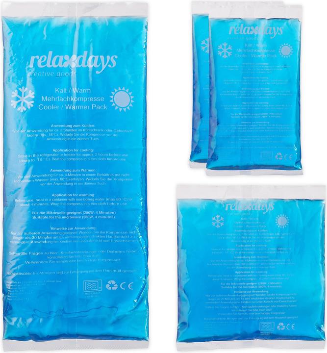 Relaxdays 4x Kühlpad (4 x, 870 g)
