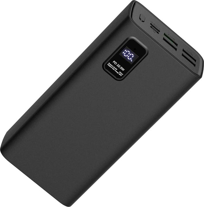 Actual product image Platinet power supply 30000mAh PD QC LED, black (30000 mAh, 22.50 W, 111 Wh)