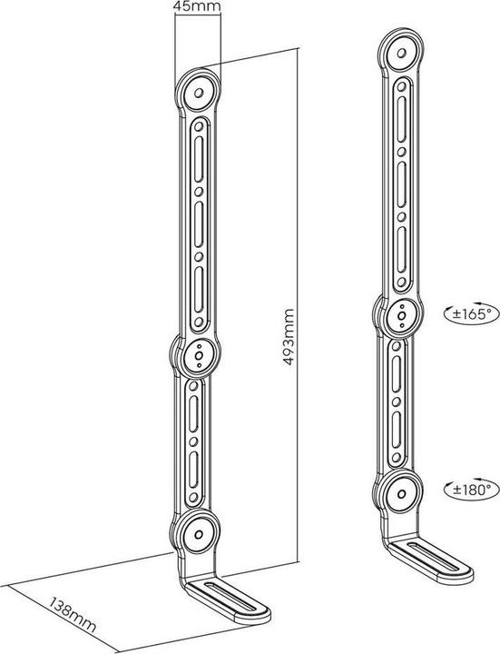 Produktbild myWall HZ32-1L Soundbar-Halterung (1 Stk., Wandmontage, Schwenkbar, Neigbar)