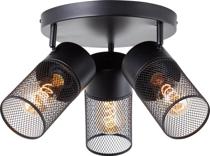 Produktbild Brilliant Kamolo Spotrondell 3flg schwarz matt (E27)
