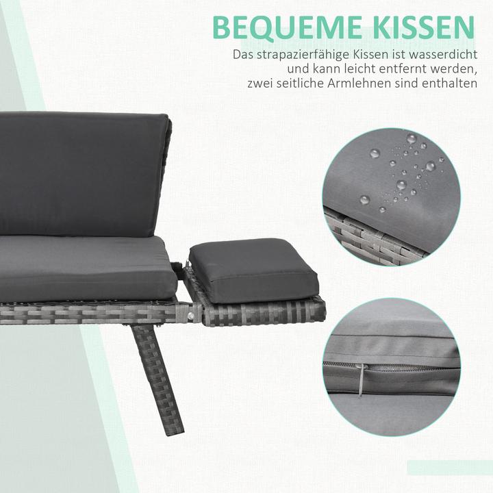 Produktbild Outsunny Gartensofa mit klappbaren Armlehnen