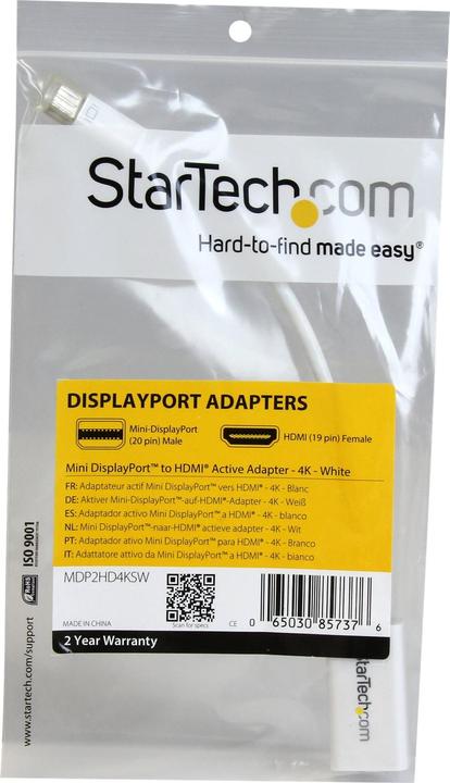 Produktbild StarTech Mdp To HDMI Converter - 4k (Mini DP, 15 cm)