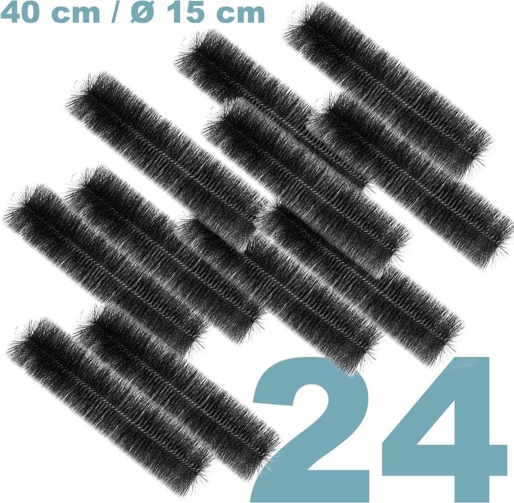 Produktbild Wiltec Black Brush Teichbürste Set 24 Filterbürsten 40x15cm Gartenteich Koiteich