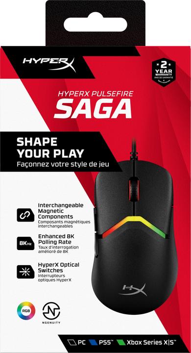 Produktbild HP HyperX Pulsefire Saga-Gaming-Maus (schwarz) (Kabelgebunden)