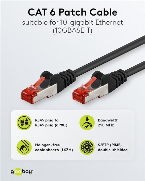 Produktbild Goobay Netzwerkkabel (S/FTP, CAT6, 2 m)