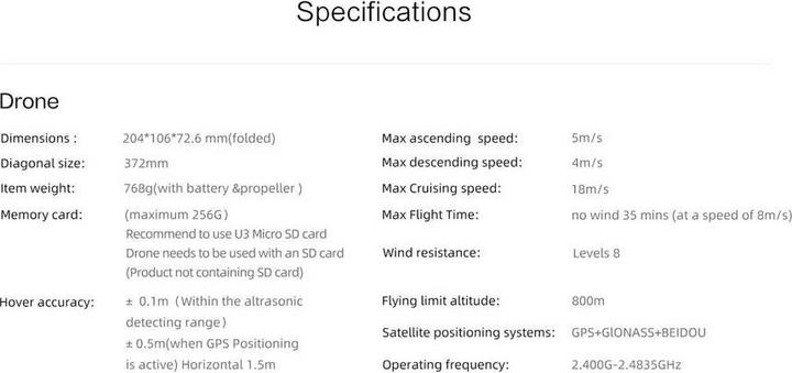 Produktbild Xiaomi X8SE 2022 V2 standard Quadrocopter RtF Kameraflug Weiss (35 min, 810 g, 48 Mpx)