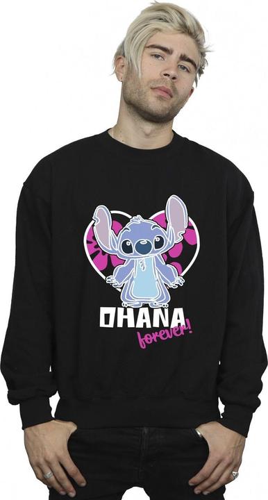 Actual product image Disney Mens Lilo And Stitch Ohana Forever Heart Sweatshirt (L)