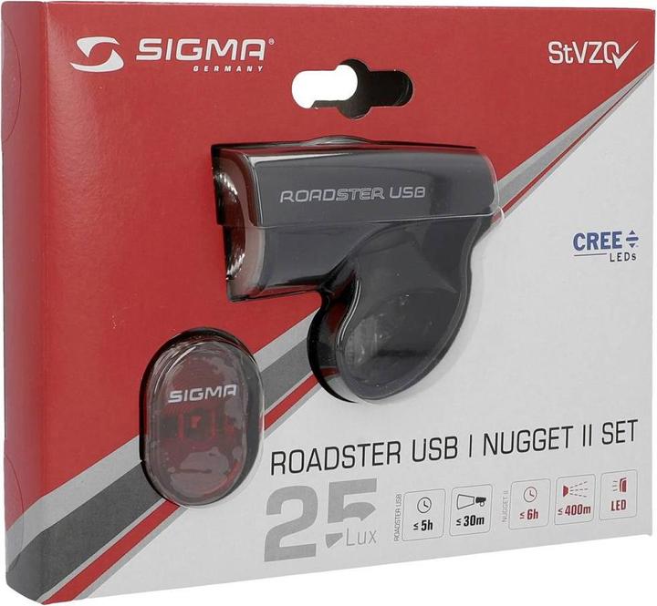 Image du produit Sigma Sport Kit d'éclairage Roadster USB/Nugget II