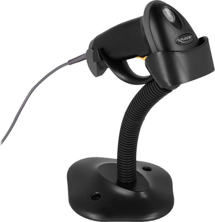 Produktbild Delock USB Barcode Scanner 1D mit Anschlusskabel und Halterung (1D-Barcodes)