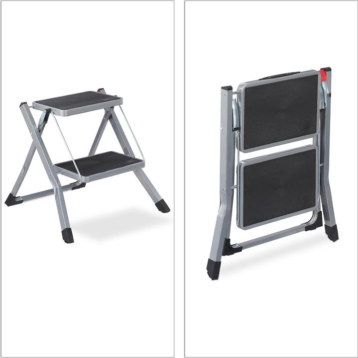 Actual product image Relaxdays Folding Step Ladder, 2 Rungs (Stile, 50 cm)