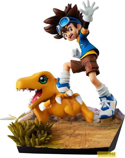 Actual product image Megahouse Digimon Adventure G.E.M. Series statuette PVC Taichi Yagami & Agumon 20th Anniversary 12 cm