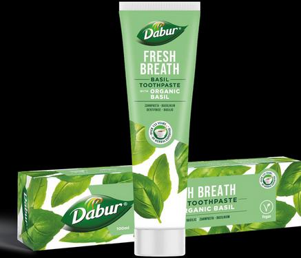Dabur Bio-Basilikum-Zahnpasta für frischen Atem 100ml - Natürliche Zahnpflege mit Bio-Basilikum-Extrakt (100 ml)