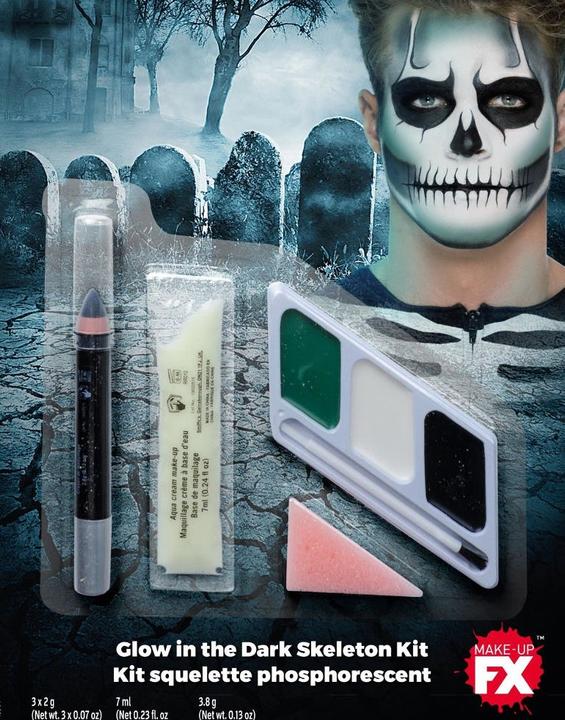 Image du produit Smiffys Kit de maquillage Squelette qui brille dans le noir