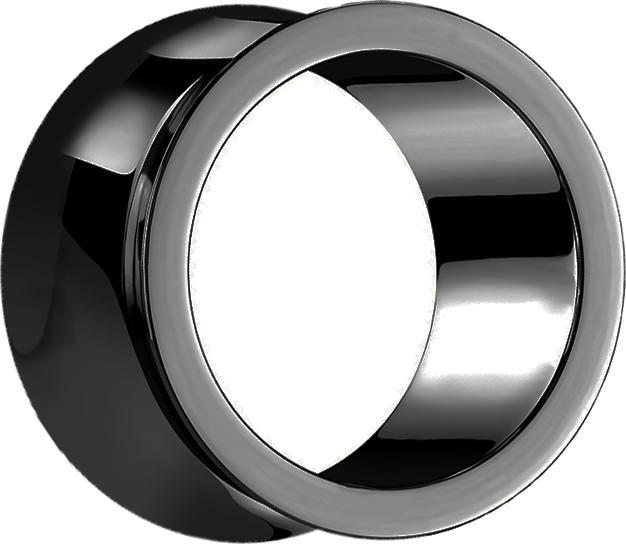 Star Piercing Flared Tunnel dick schwarz (Chirurgenstahl 316L, ohne Messing)