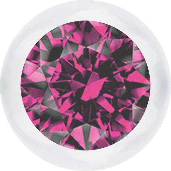 Produktbild Star Piercing Kugel transparent mit Kristall pink (ohne MessingChirurgenstahl 316L, ohne MessingBioflex)