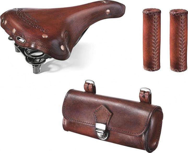 Selle Monte Grappa Sattel Set Charleston Oxford Leder Brown 3-Stück