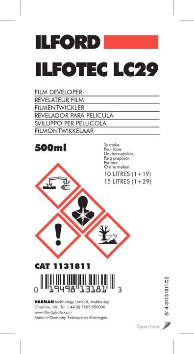 Actual product image Ilford ILFOTEC LC-29 DEV (Negative developer)