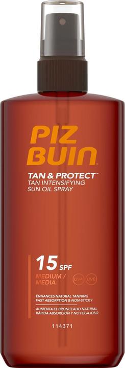Immagine prodotto Piz Buin Olio spray abbronzante e protettivo (Spray solare, SPF 15, 150 ml, 164 g)