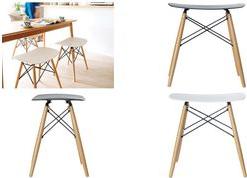 Image du produit Paperflow Tabouret SKOLL, pieds en hêtre massif, assise blanche.