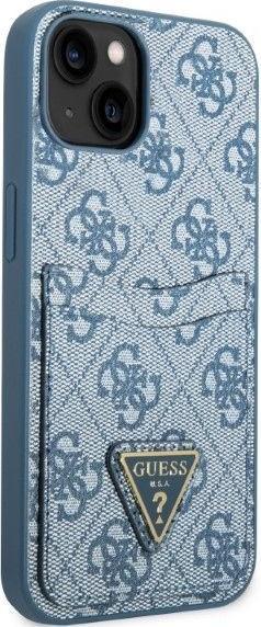Actual product image Guess GUHCP13SP4TPB iPhone 13 mini 5.4" niebieski/blue hardcase 4G Triangle Logo Cardslot (Apple iPhone 13 mini)