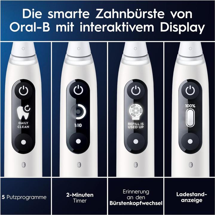 Actual product image Oral-B iO Series 6, White Luxe Edition Elektrische Zahnbürste (Oscillating toothbrush)