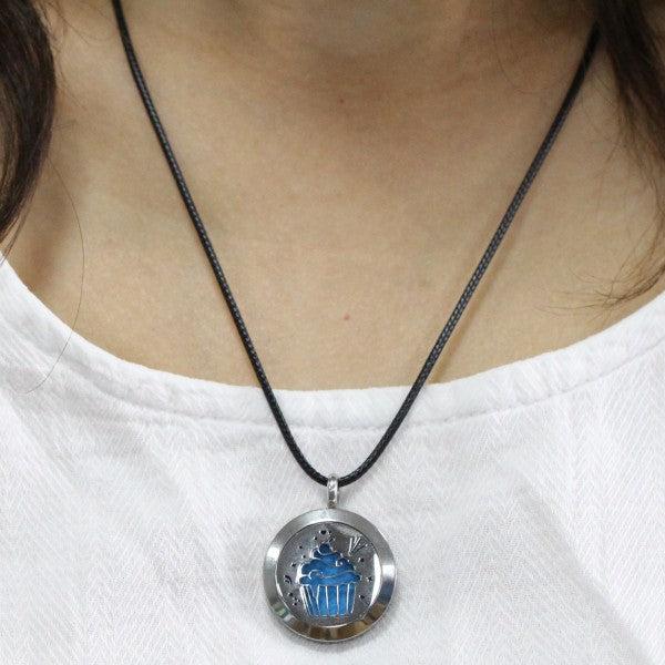 Actual product image Zen Arôme Fragrance jewellery necklace with pendant No.55 for essential oil, perfume (Stainless steel, Leather)