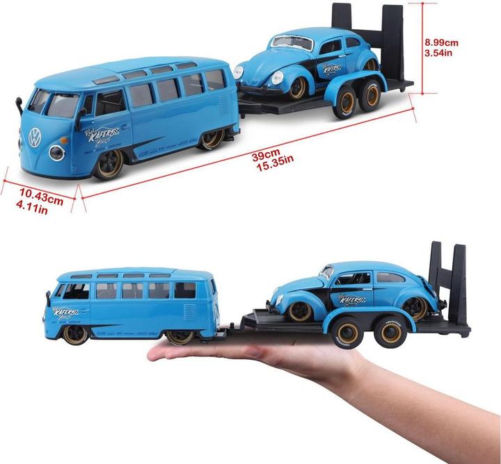 Actual product image Maisto VW T1 Van Samba & Volkswagen Beetle