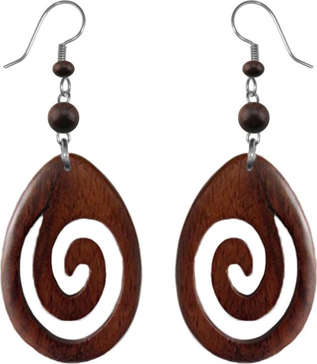 Produktbild Star Piercing Ohrring Stammes Spirale Oval aus Sonoholz (Sonoholz)