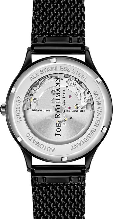 Image du produit John Rothmann Montre Automatique Homme Modern I. en acier inoxydable noir - 26877 (Montre analogique, 40 mm)