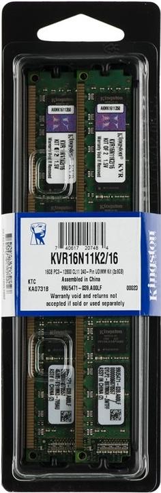 Produktbild Kingston ValueRAM (2 x 8GB, 1600 MHz, DDR3-RAM, DIMM)