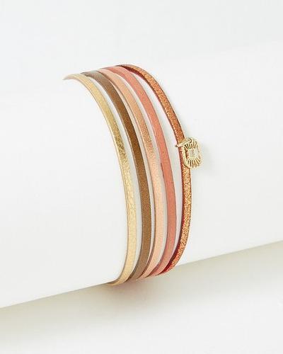 Flowers Forzoé Artiste-Armband – Messingplatte – Echtes Leder (Messingplatte)