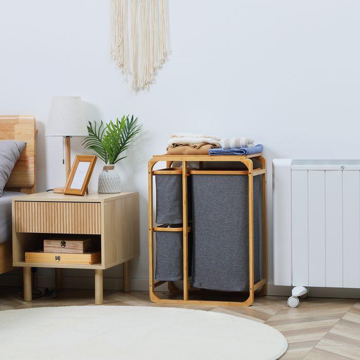 Actual product image Swisshandel24 Laundry basket Laundry box with platform Laundry collector with 3 removable laundry bags Laundry