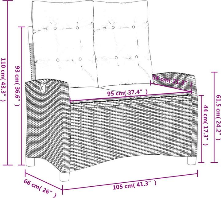 Actual product image VidaXL 10-piece garden lounge set with cushions (55 cm)