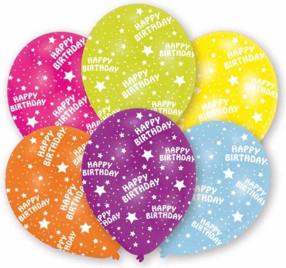 Actual product image Neutral Birthday balloons (6 x)