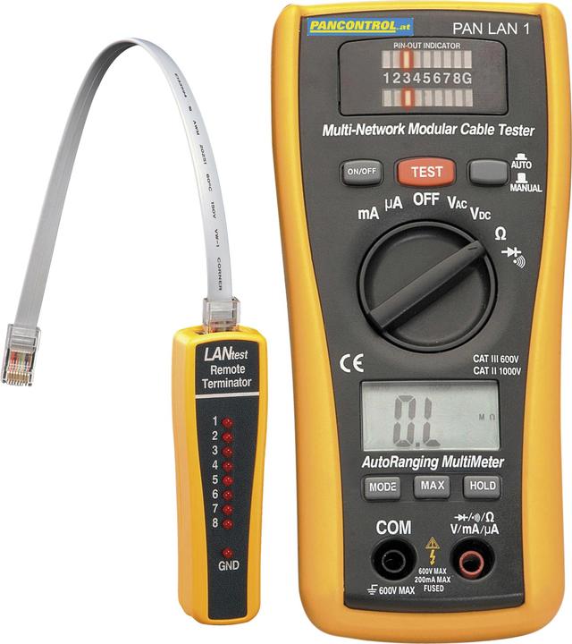 Produktbild Pancontrol Kabeltester PAN LAN1, 600, 162 x 74,5 x 44 mm (CAT II 600V, CAT III 300V)