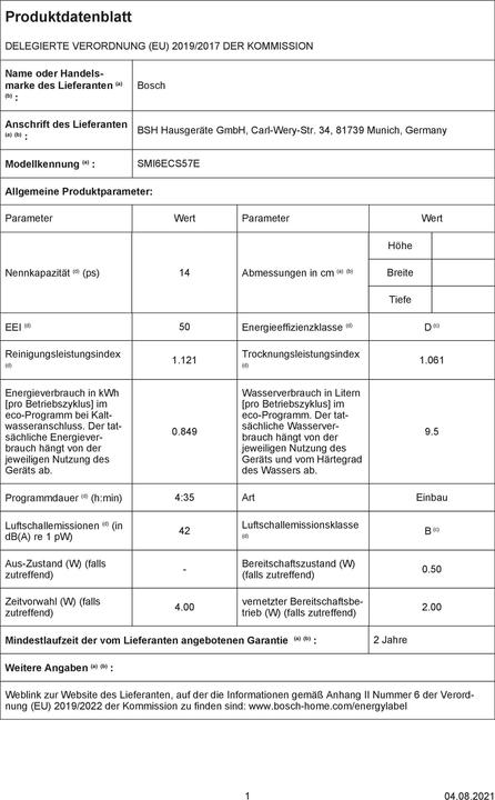 Immagine prodotto Bosch Hausgeräte SMI6ECS57E