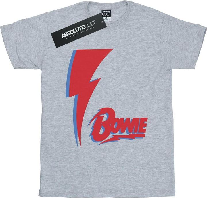 Actual product image David Bowie Girls Red Bolt Cotton T-Shirt (128)
